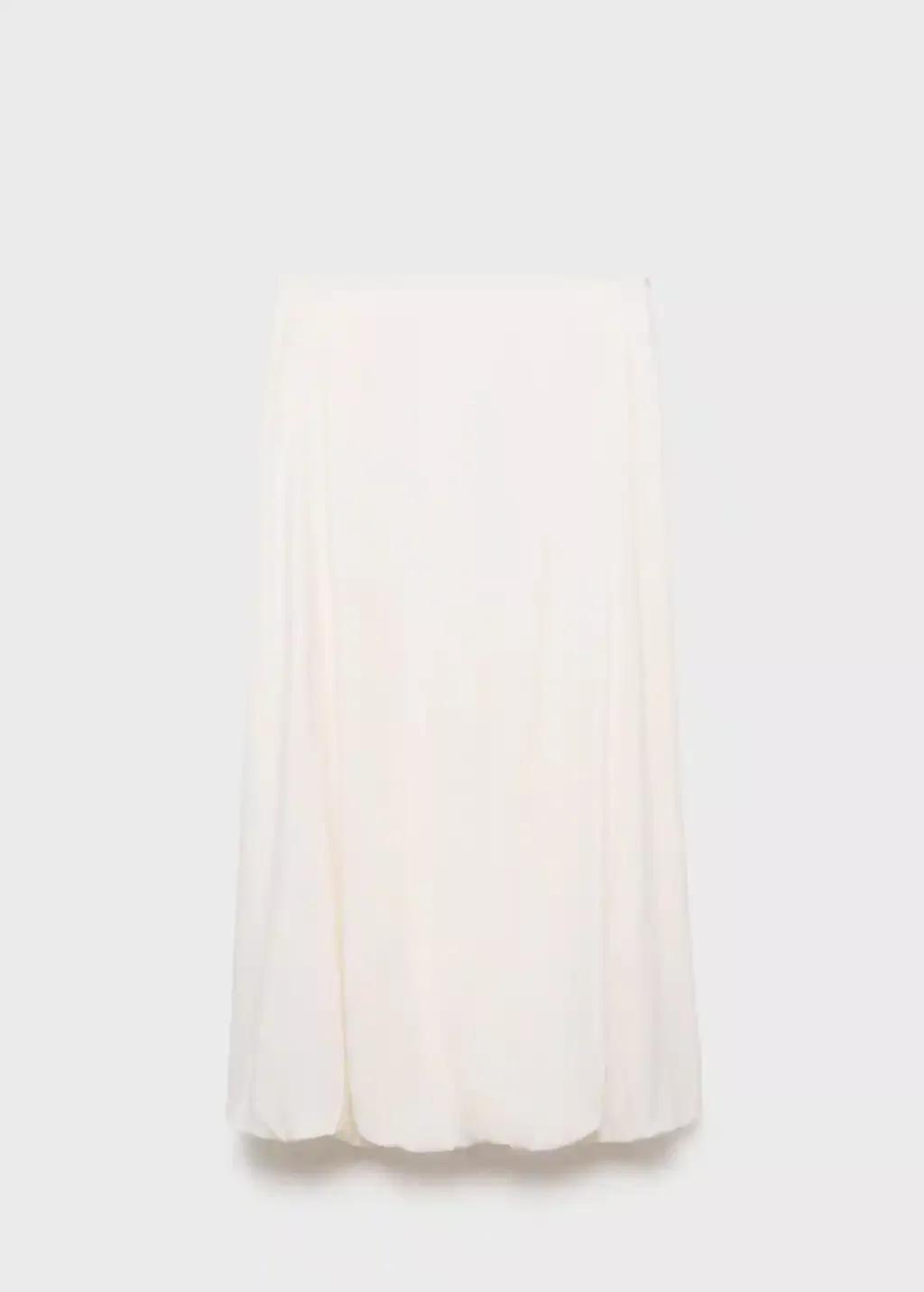 Beige Long Balloon Skirt, , large image number 3