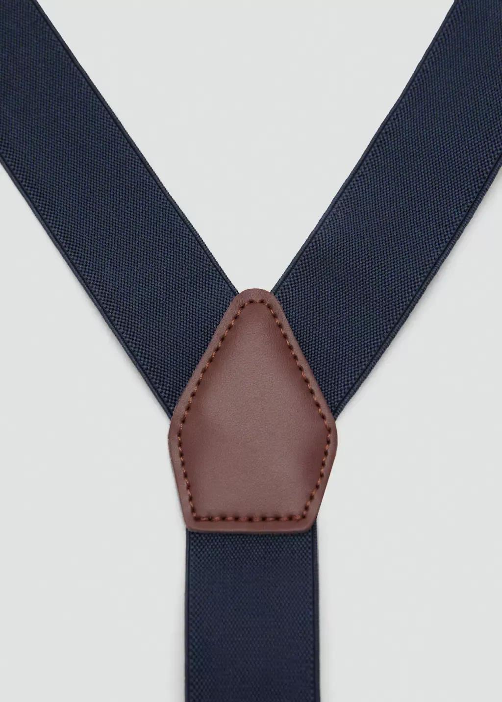 Navy Adjustable Elastic Straps With Leather Details, , medium