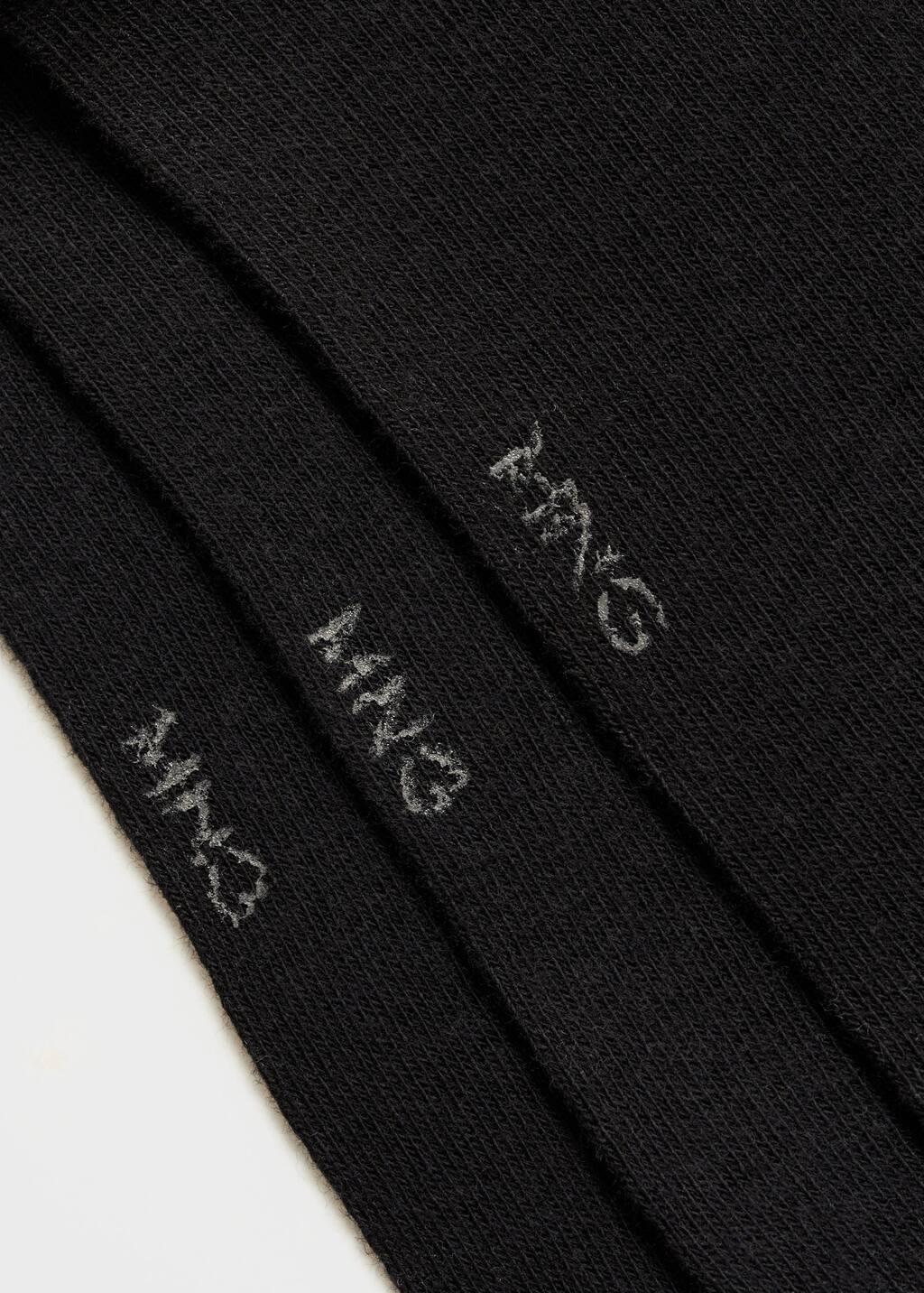 Black Cotton Socks, Set Of 3, , large image number 7