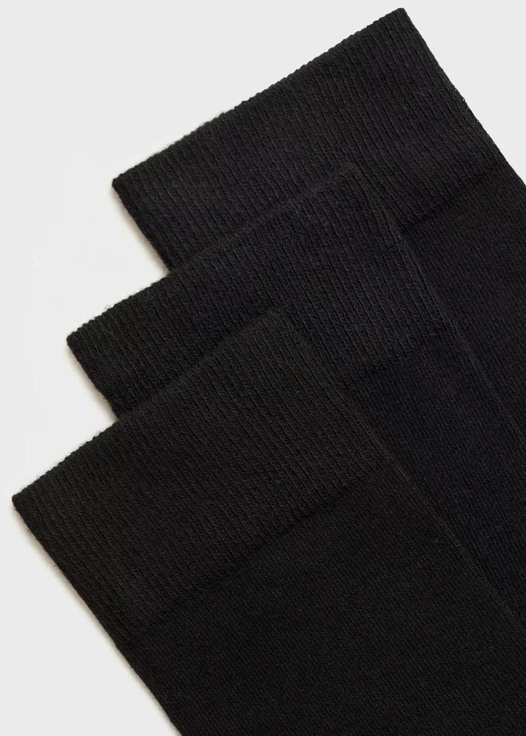 Black Cotton Socks, Set Of 3, , large image number 8