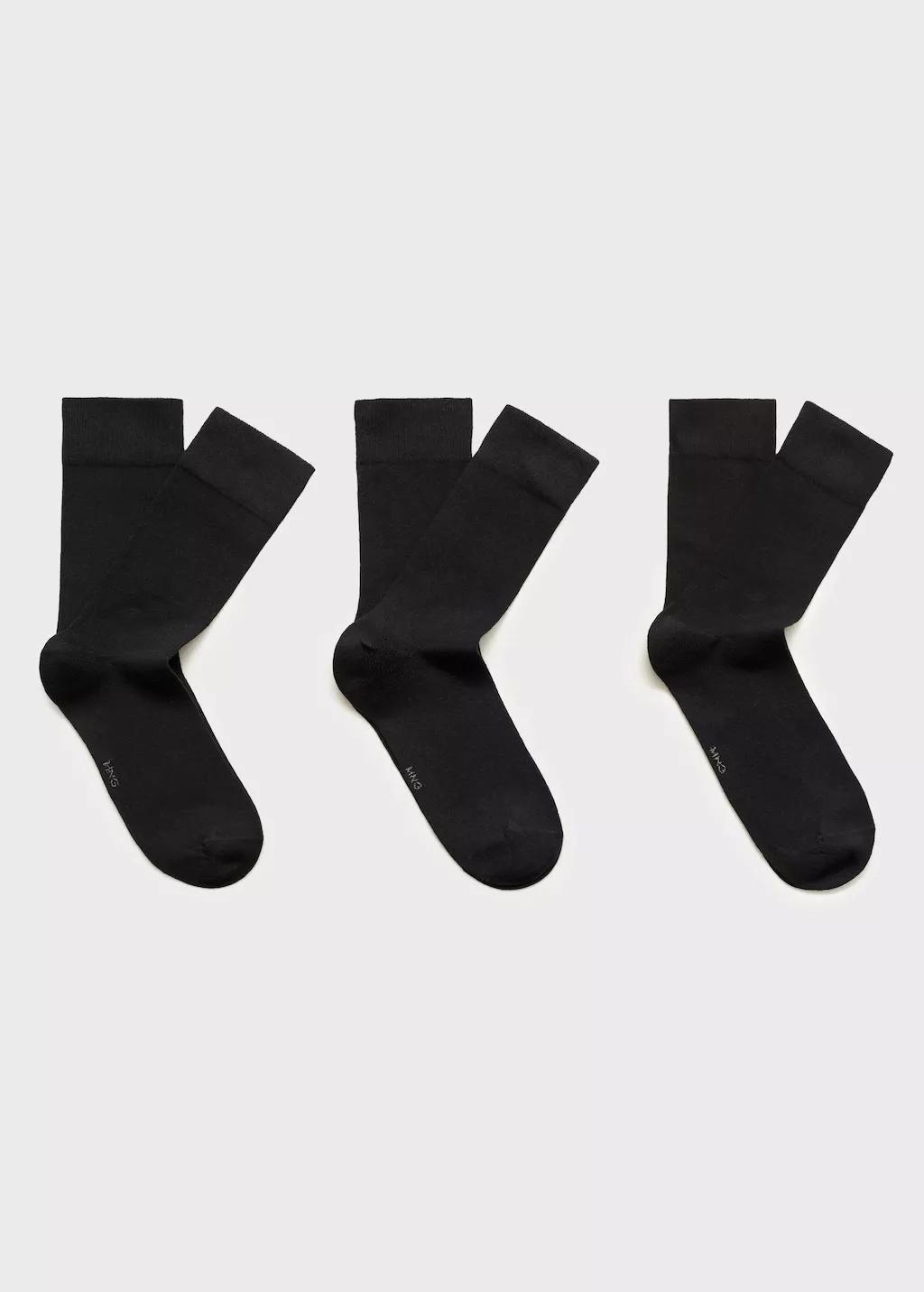 Black Cotton Socks, Set Of 3, , large image number 9