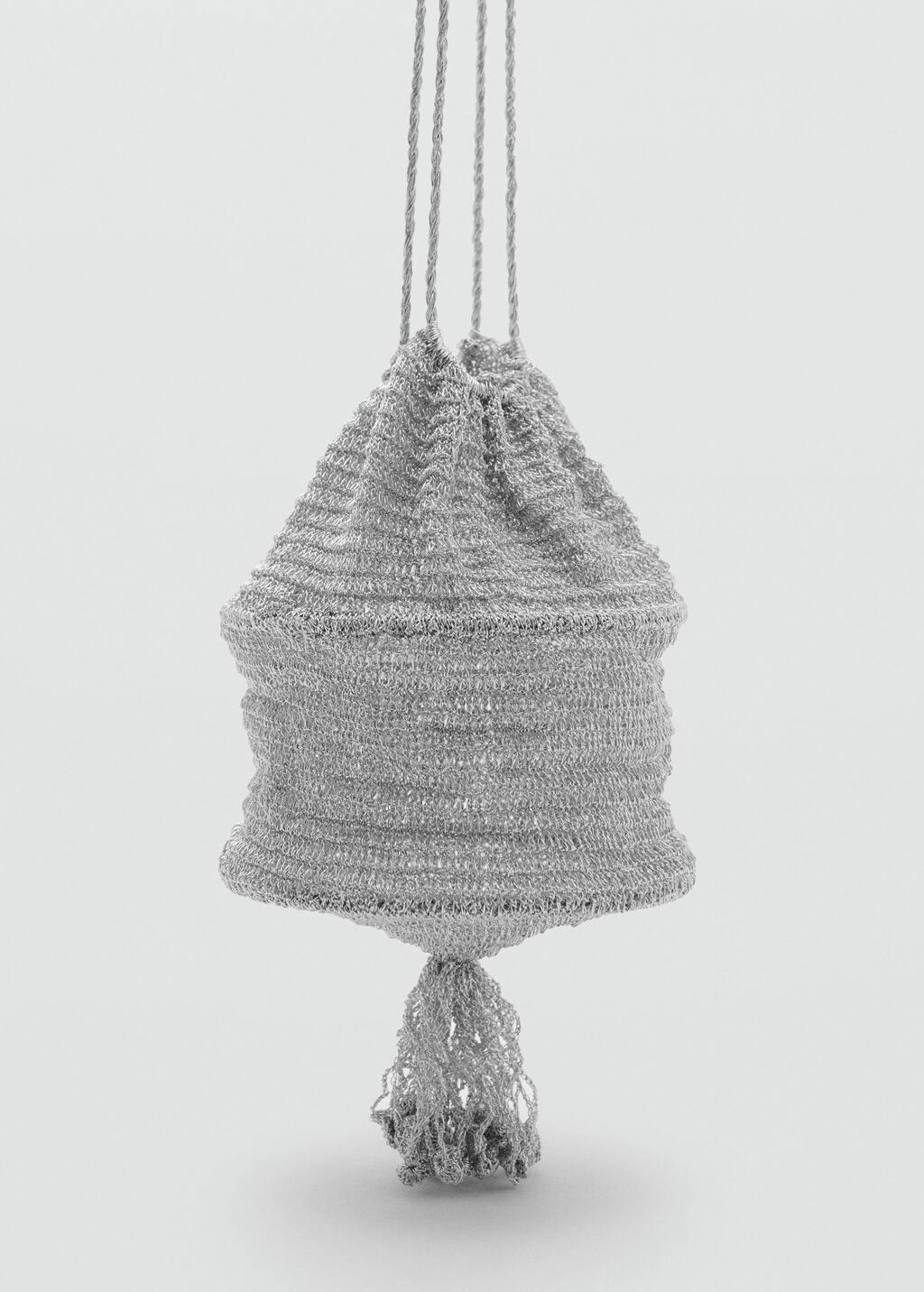 SILVER Lurex bucket bag with tassel, Silver, large image number 0