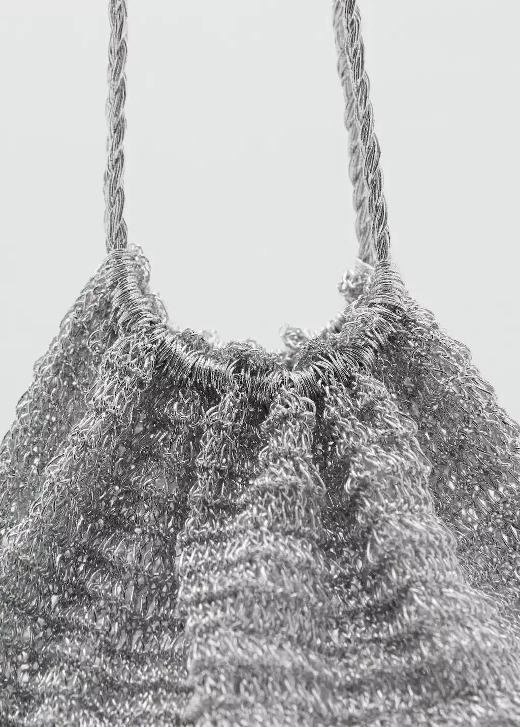 SILVER Lurex bucket bag with tassel, Silver, large image number 1