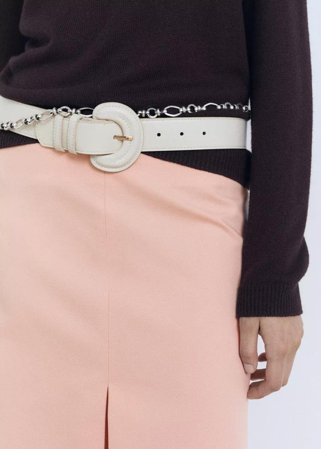 LT-PASTEL PINK Cotton midi-skirt with pleat detail, , large image number 1