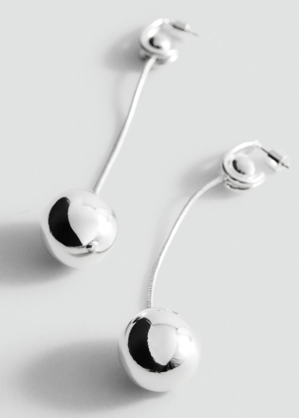 Silver Thread Sphere Earrings, Silver, large image number 0