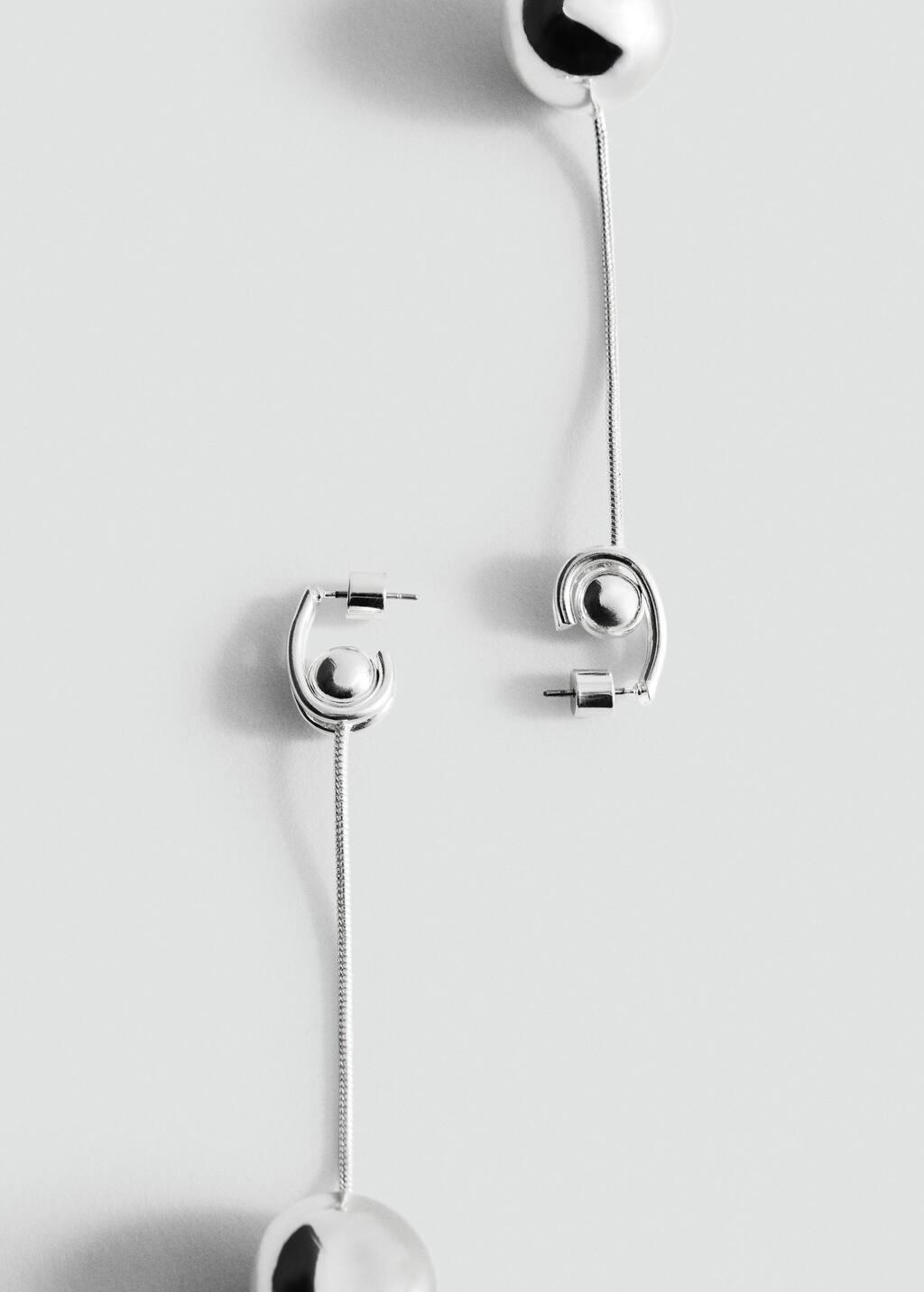 Silver Thread Sphere Earrings, Silver, large image number 1