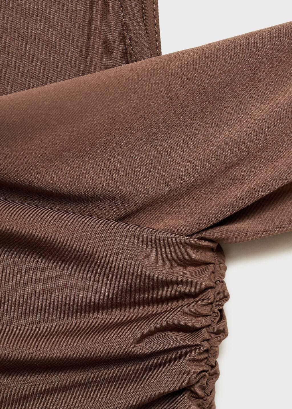 BROWN Draped dress with asymmetrical straps, Brown, large image number 2