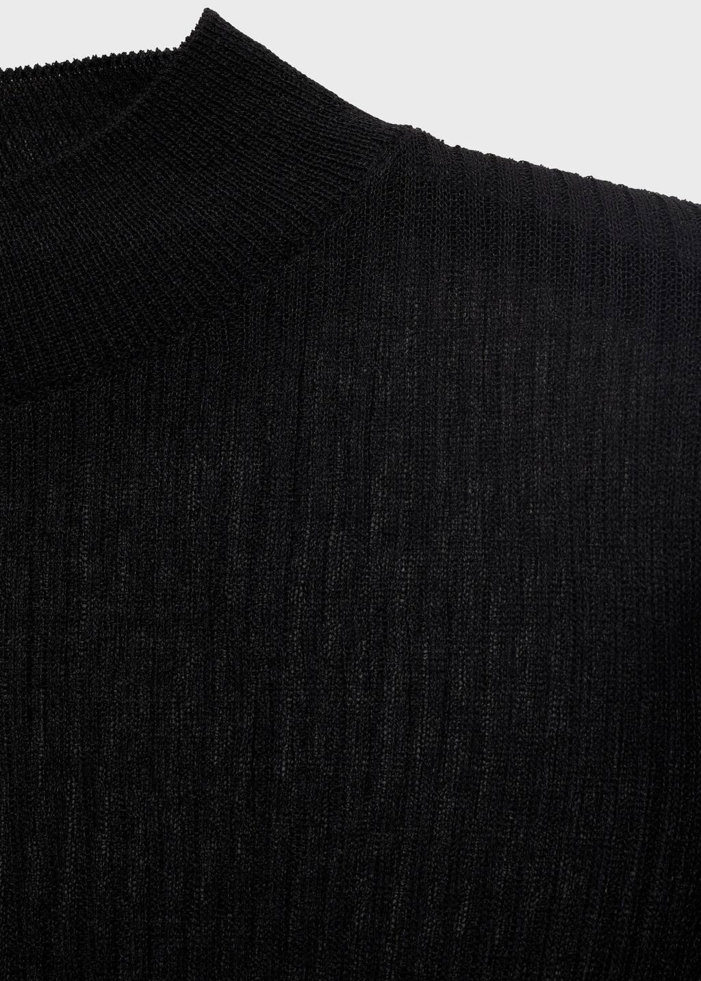 Black Knitted Cropped Sweater, , large image number 2