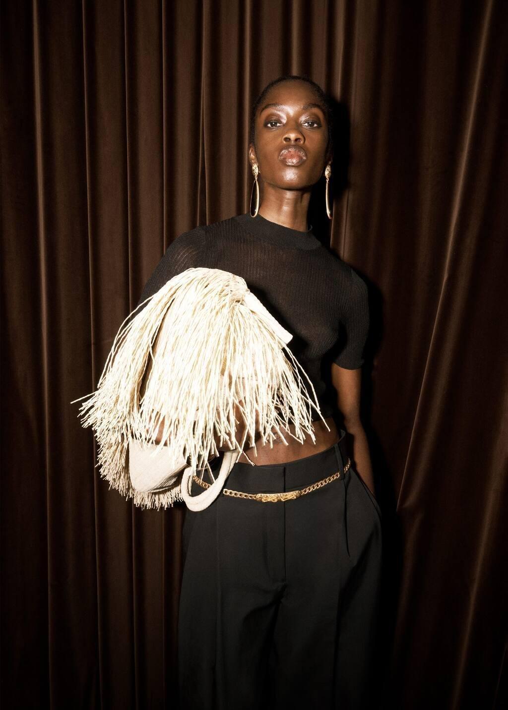 BLACK Knitted cropped sweater, 0201_99, large image number 3