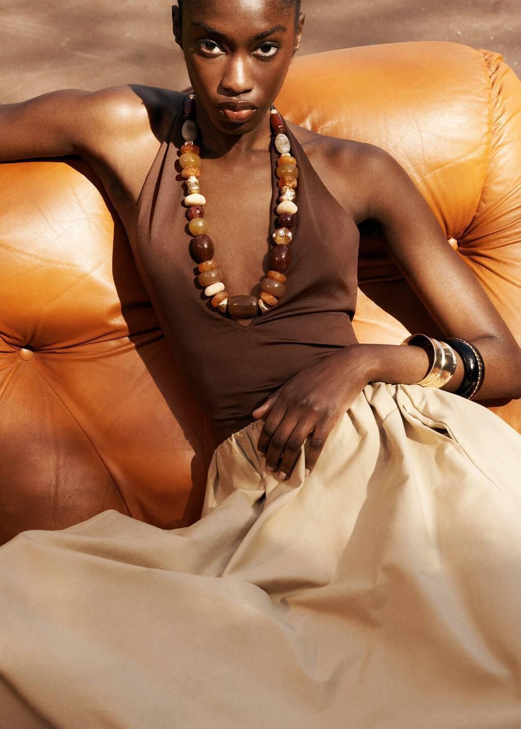 Brown V-Neck Body, , large image number 4