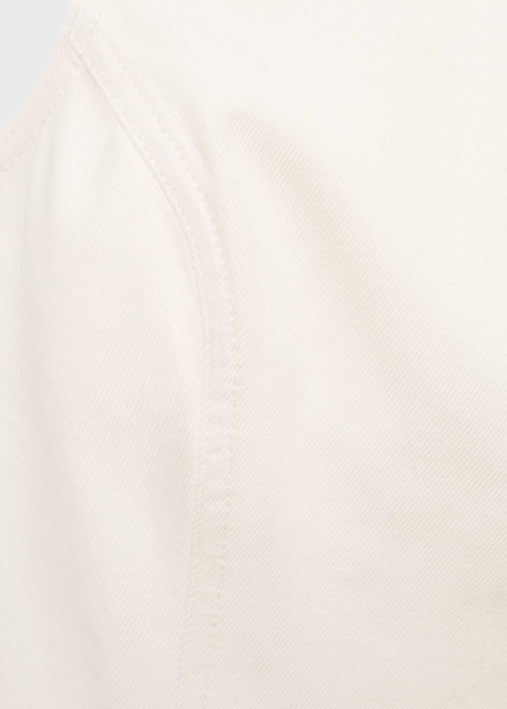 Cream Short Denim Dress, , large image number 4