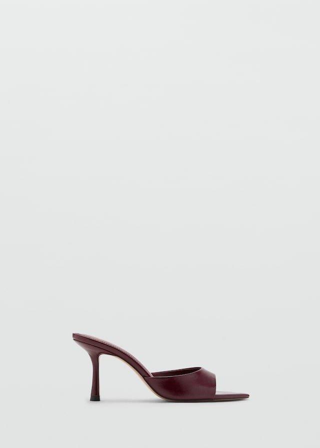 Burgundy Pointed Heel Sandals, , large image number 1