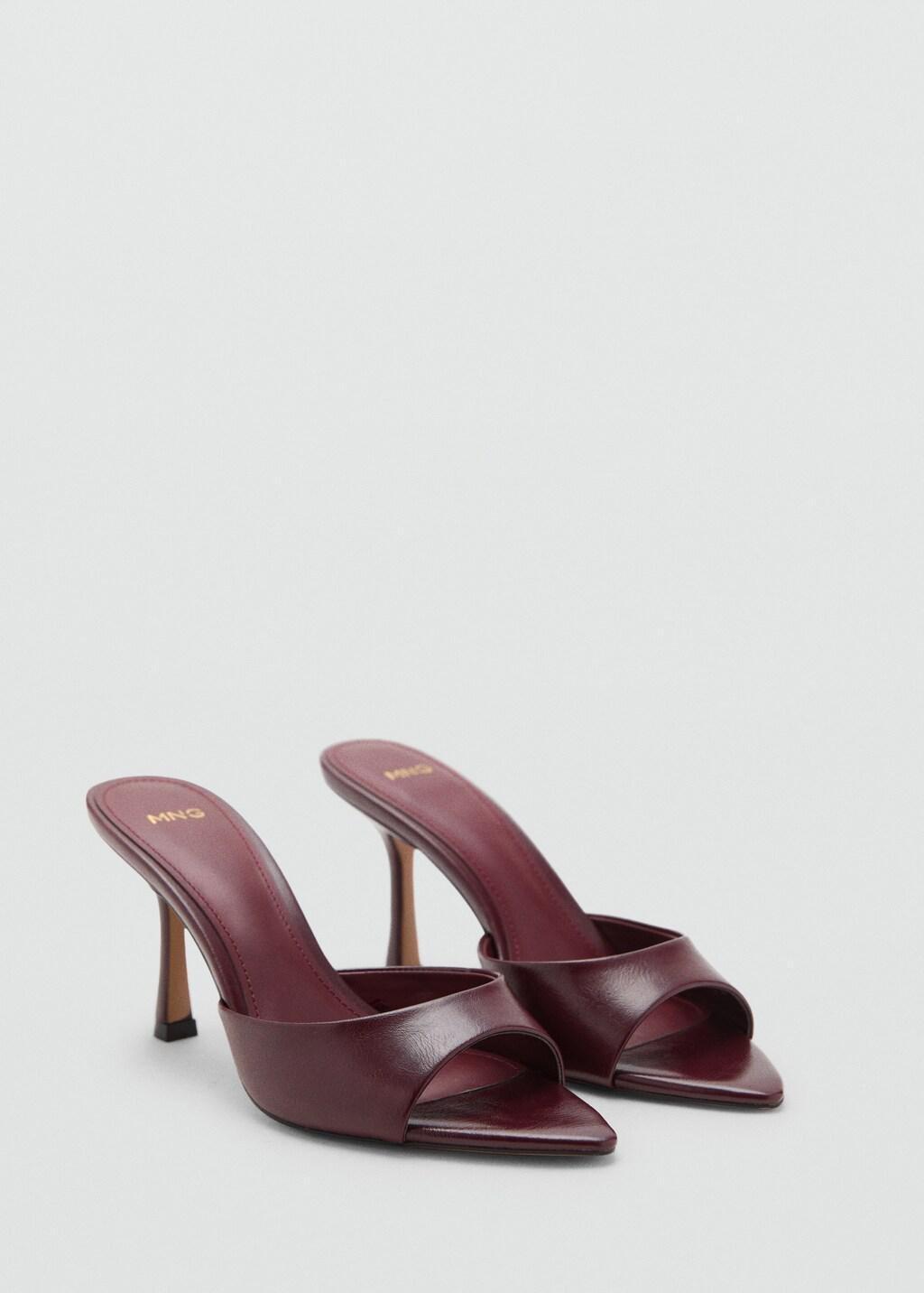 Burgundy Pointed Heel Sandals, Dark Red, large image number 5