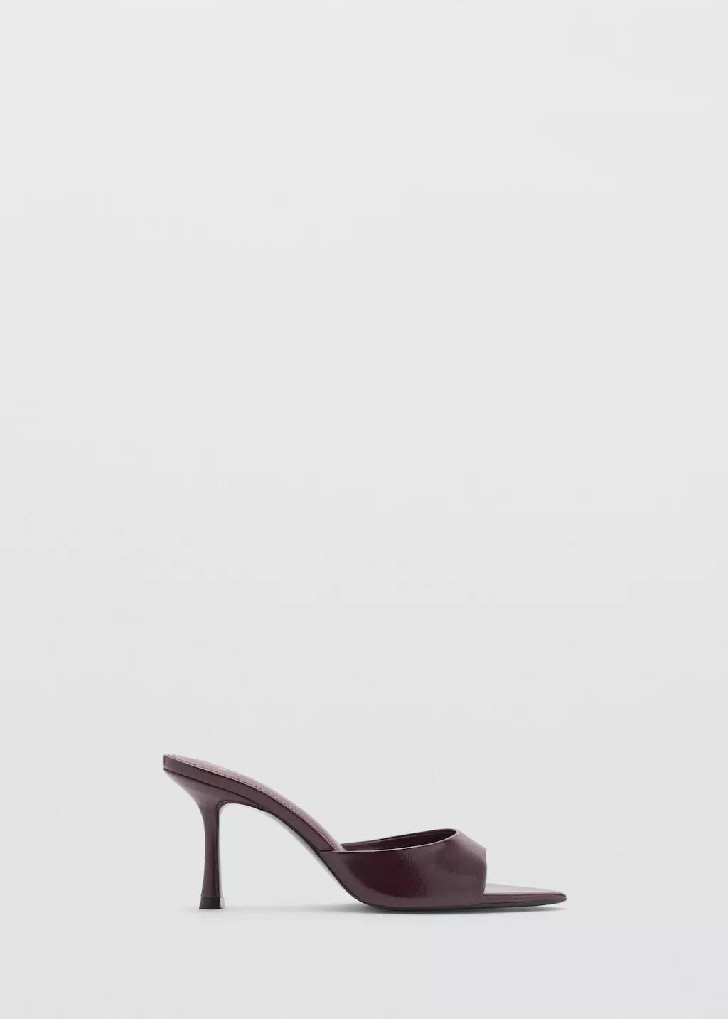 Burgundy Pointed Heel Sandals, , large image number 8