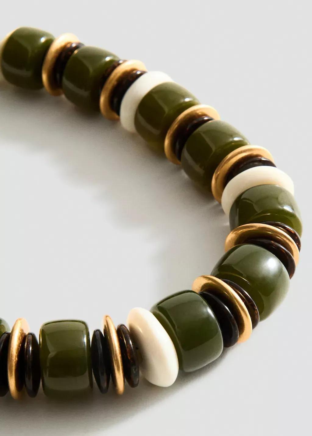 GREEN Combined ball necklace, Green, large image number 0