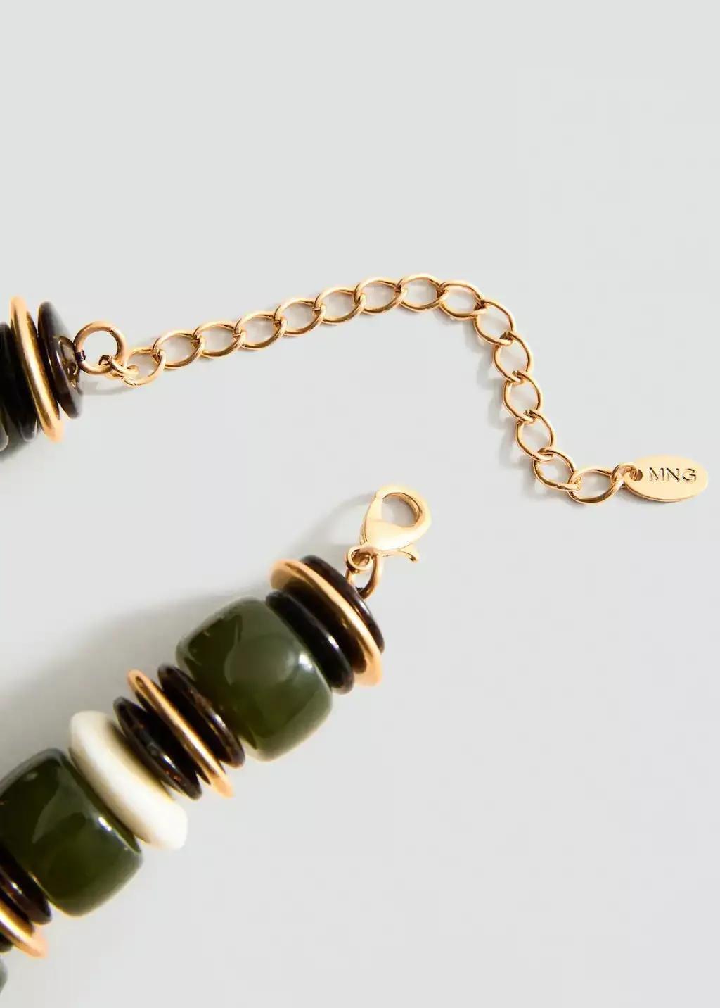GREEN Combined ball necklace, Green, large image number 1