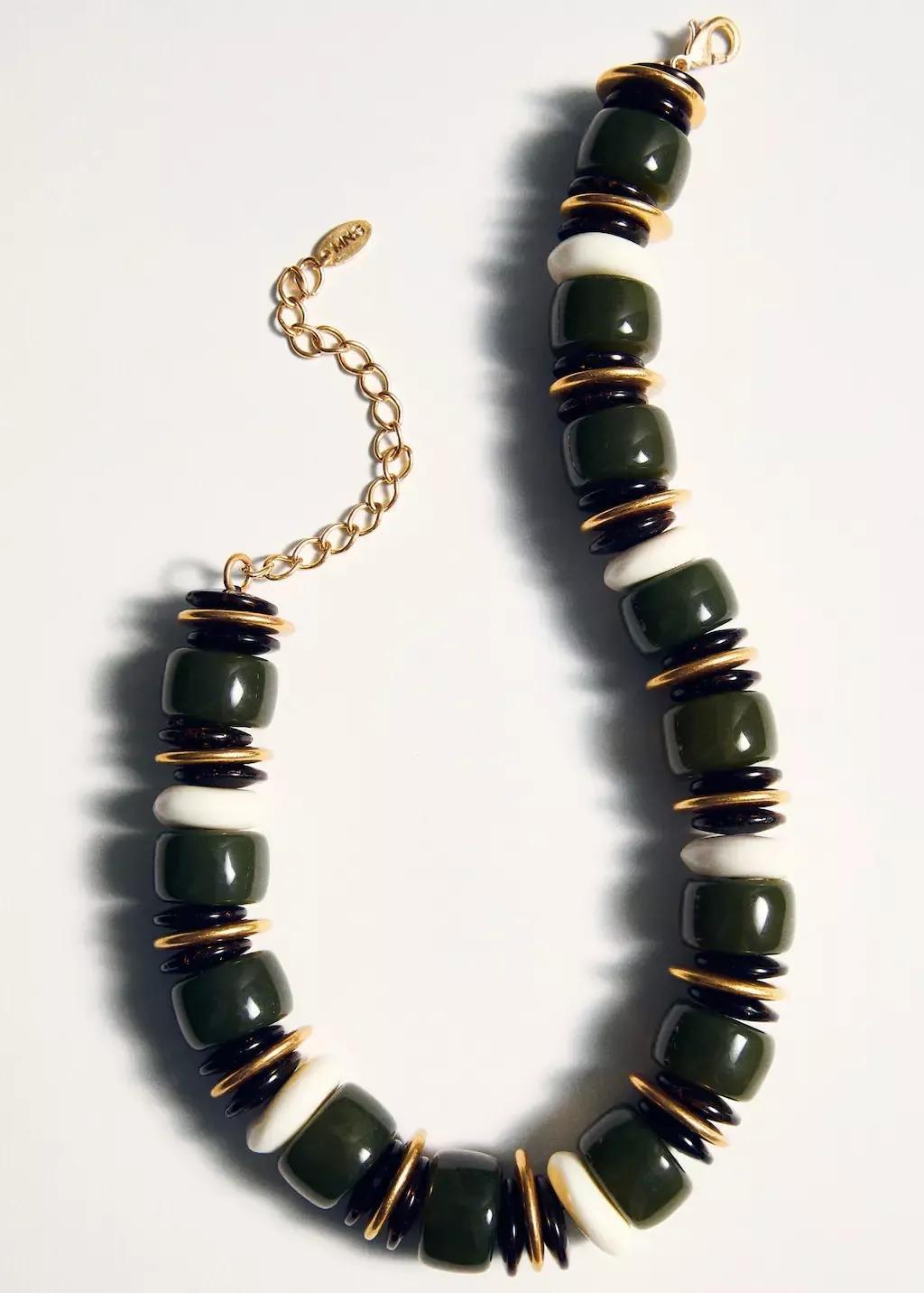 GREEN Combined ball necklace, Green, large image number 2