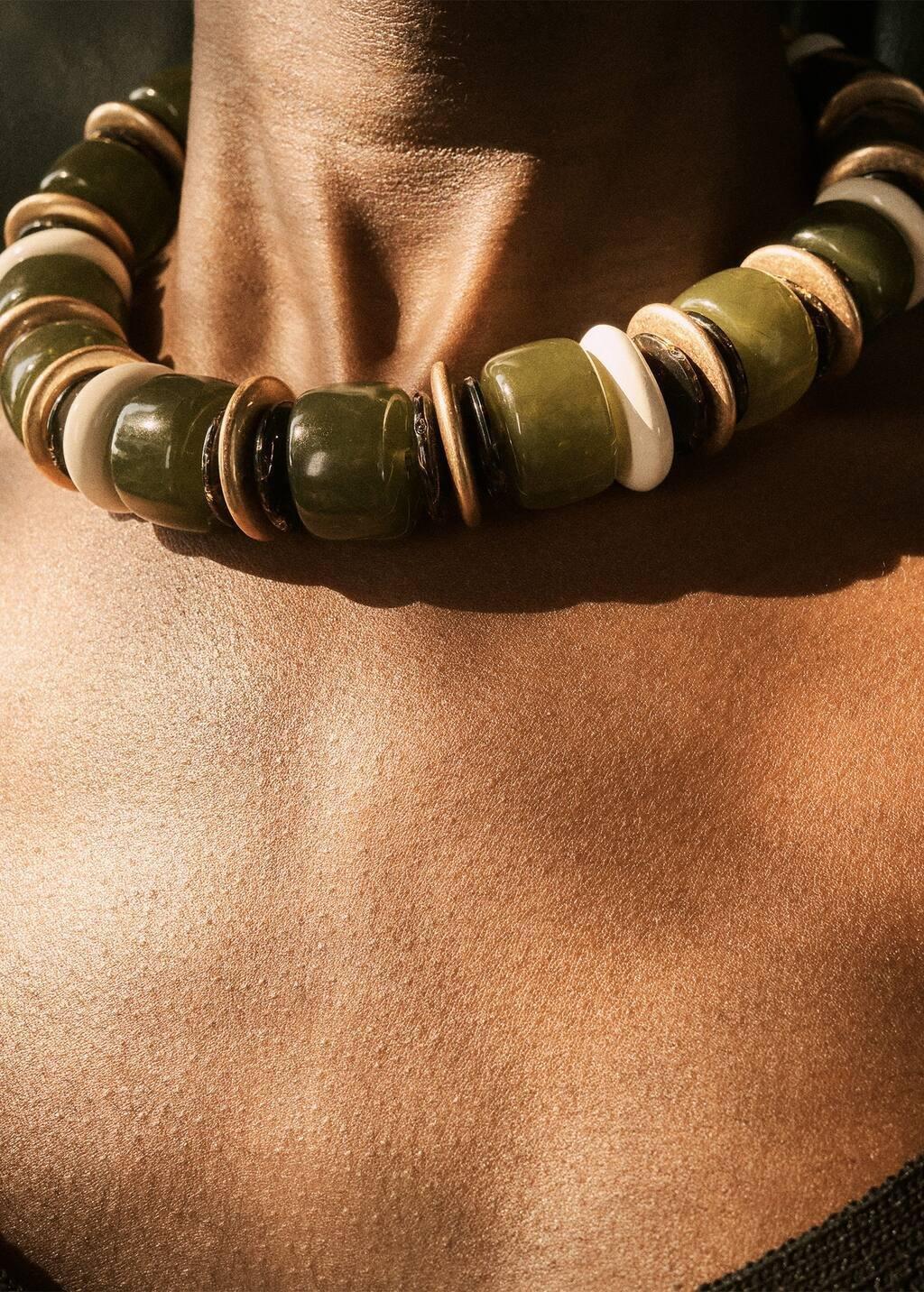 GREEN Combined ball necklace, Green, large image number 4