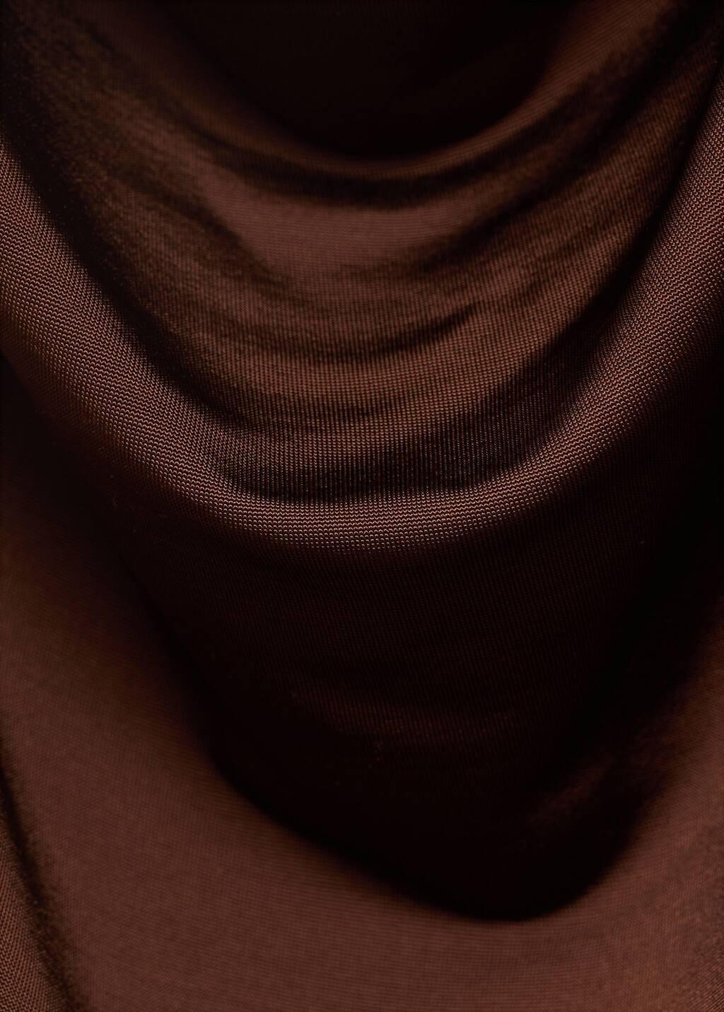 Brown Draped Top With Metallic Detail, , large image number 2