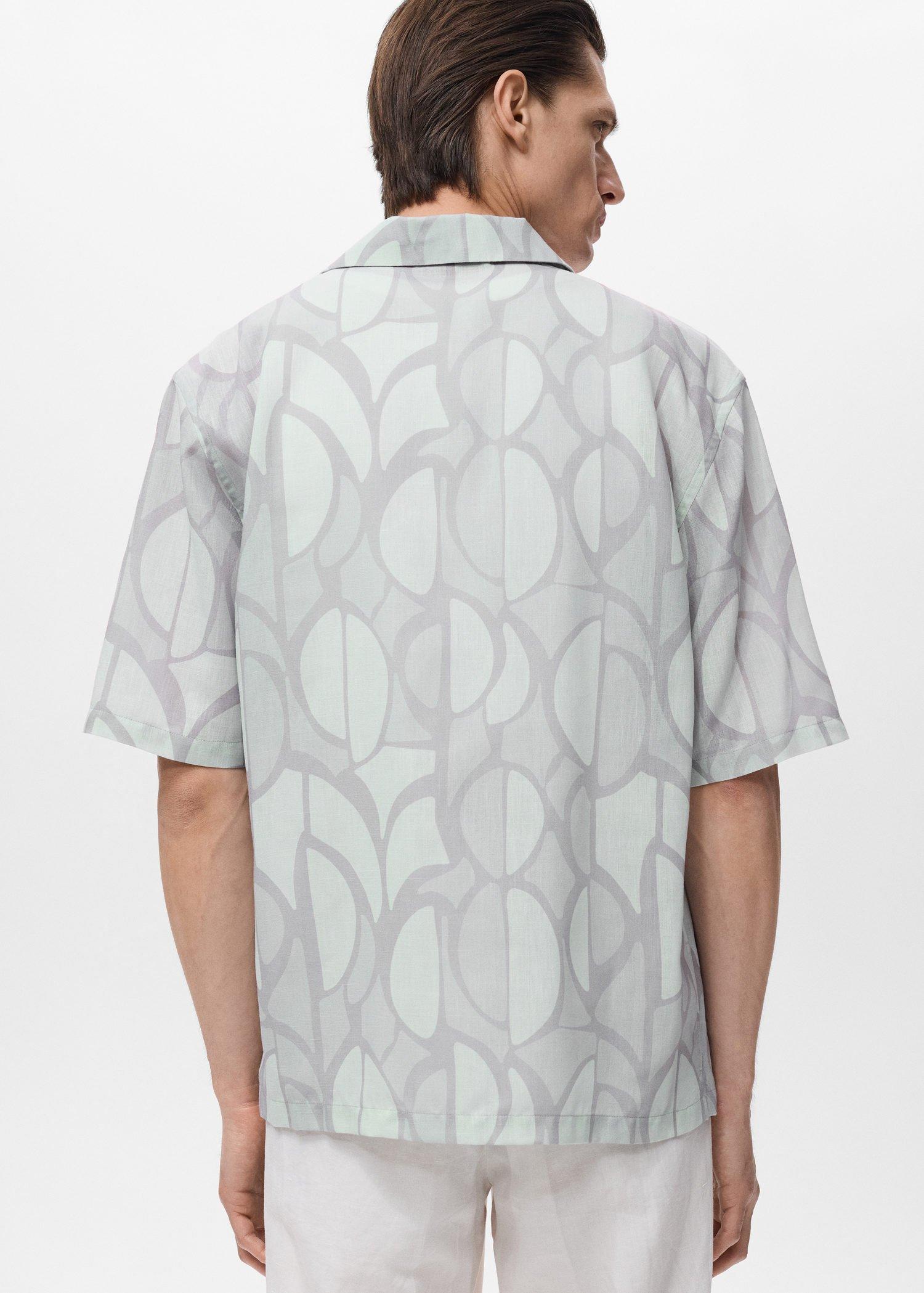 Blue Printed Short-Sleeved Shirt, Light-Pastel Blue, large image number 4