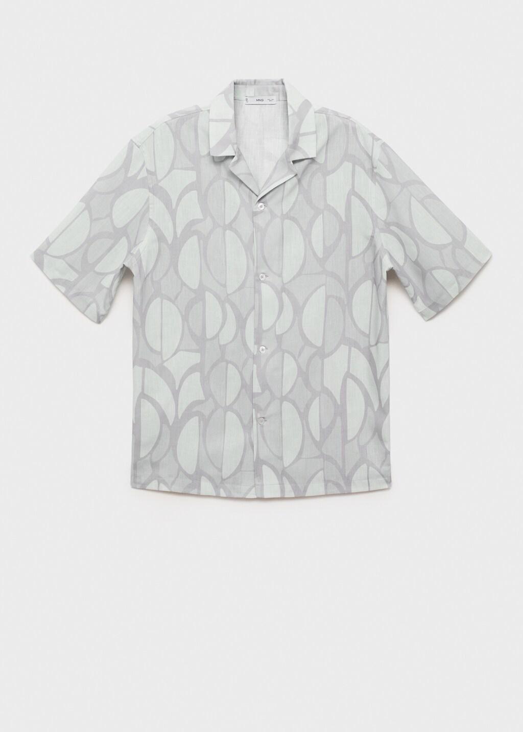 Blue Printed Short-Sleeved Shirt, Light-Pastel Blue, large image number 14