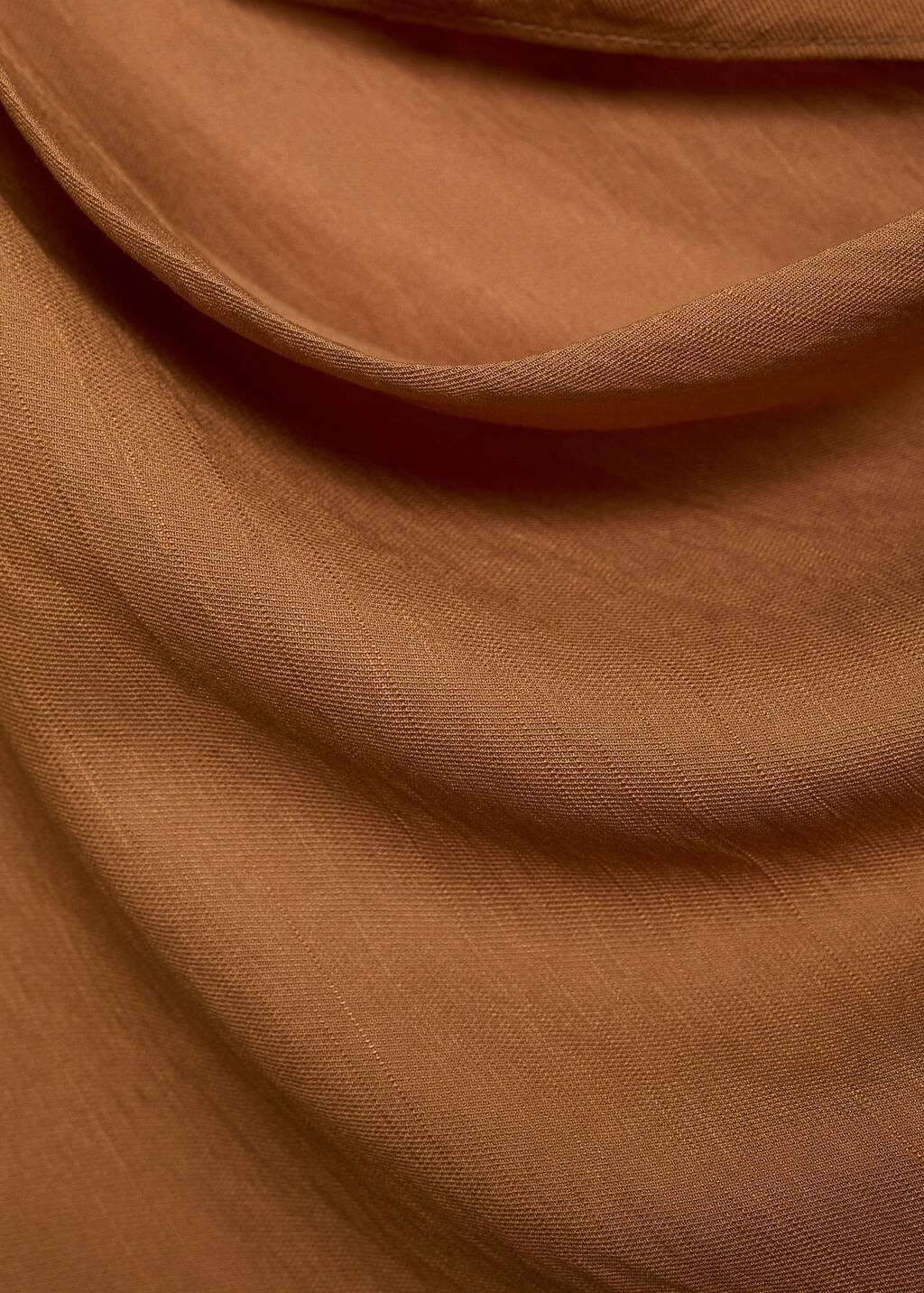 Orange Asymmetric Draped Gown, , large image number 5