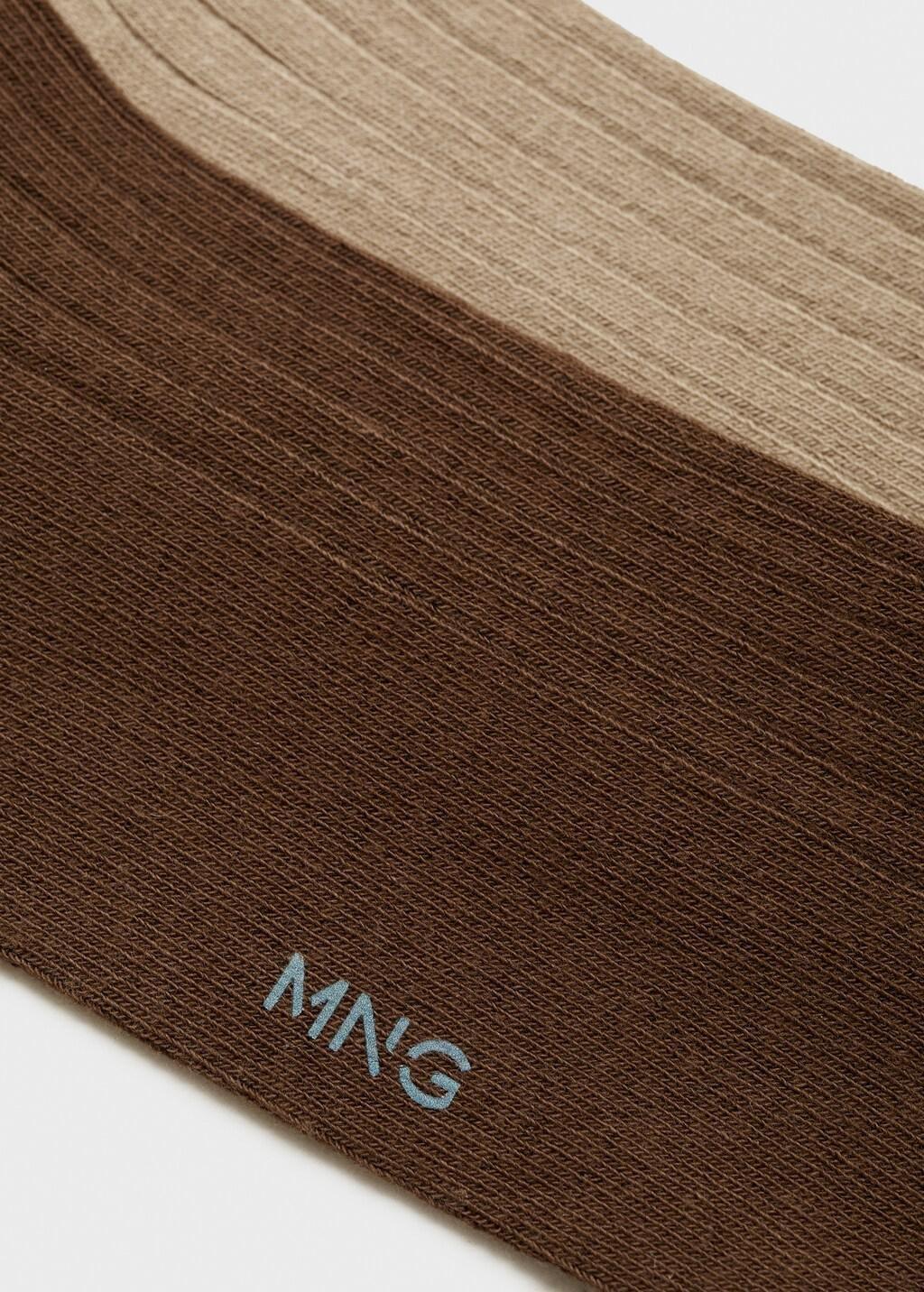 LIGHT BEIGE Pack of 2 ribbed cotton socks, , large image number 3