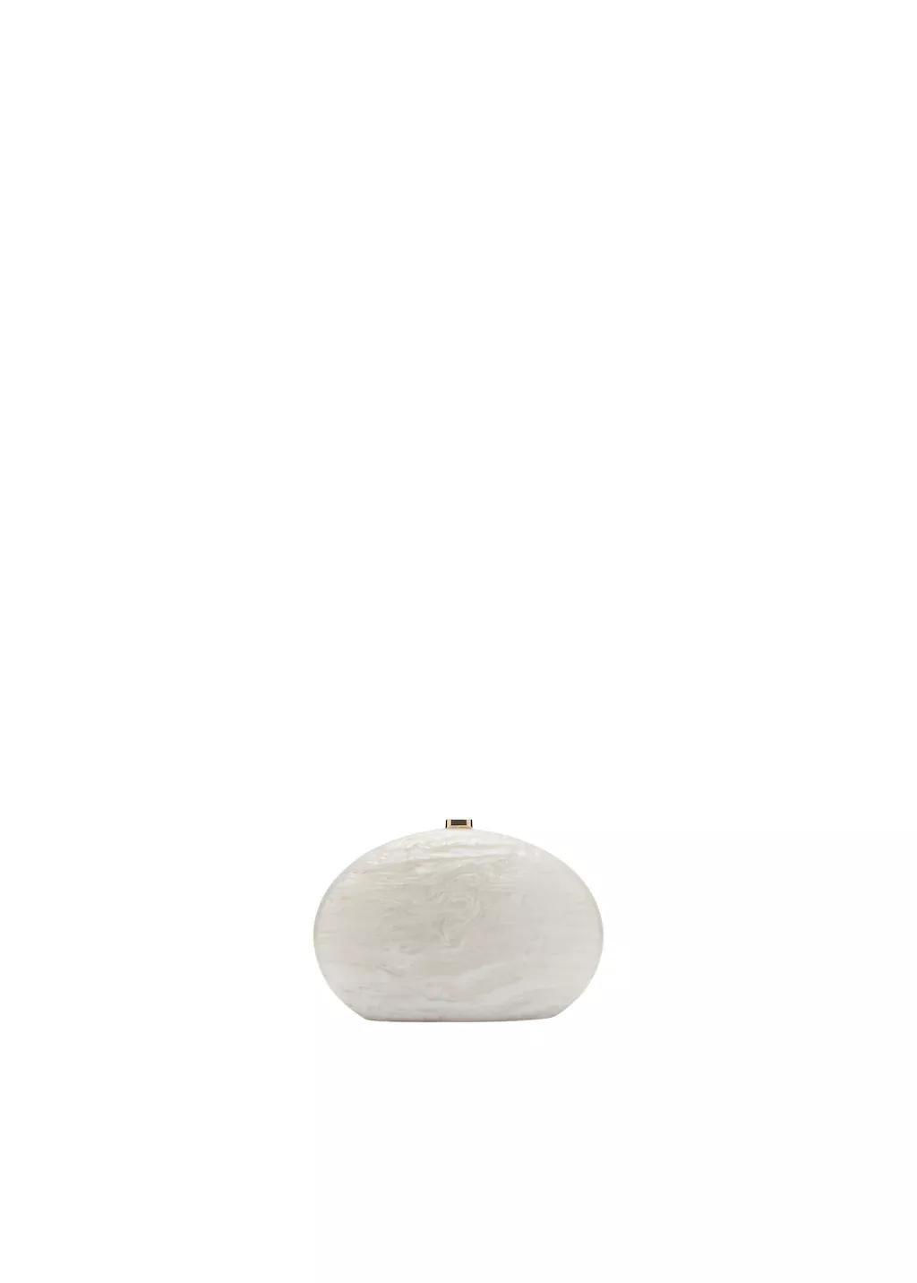 Beige Oval clutch bag, Light Beige, large image number 5