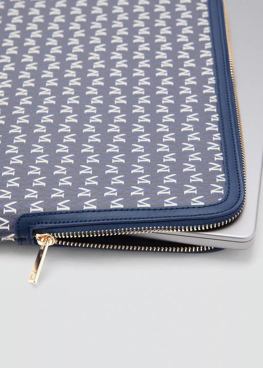 Navy Laptop Case With Printed Logo, Navy, large image number 1