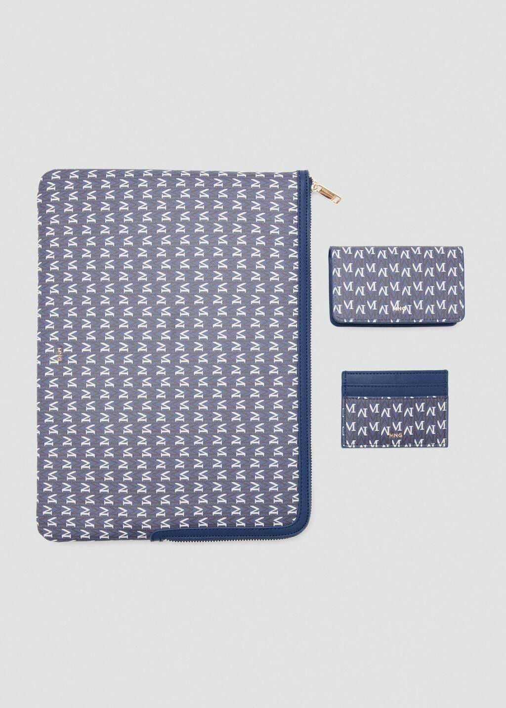 Navy Laptop Case With Printed Logo, Navy, large image number 2
