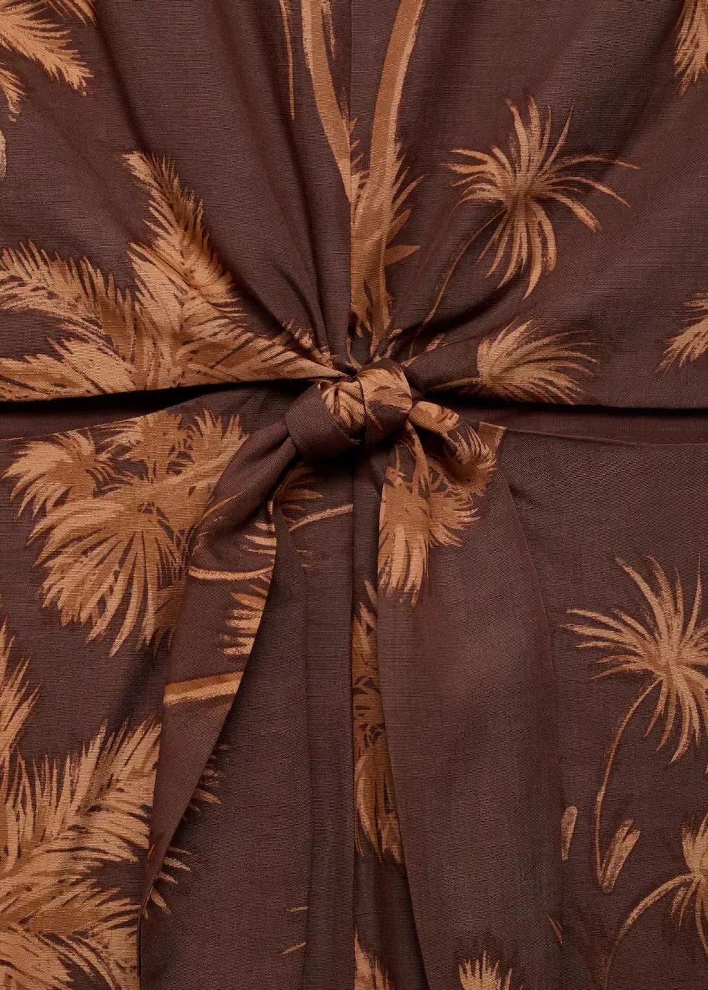 Brown Lyocell Jumpsuit With Cut-Out And Knot Detail, , large image number 1