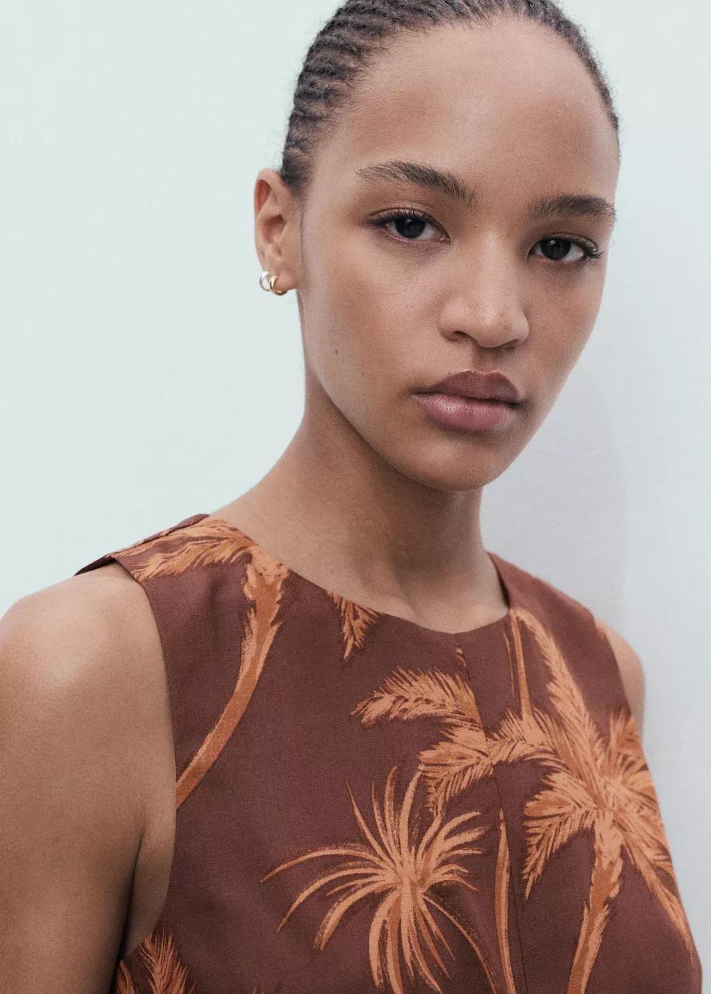 Brown Lyocell Jumpsuit With Cut-Out And Knot Detail, Brown, large image number 2