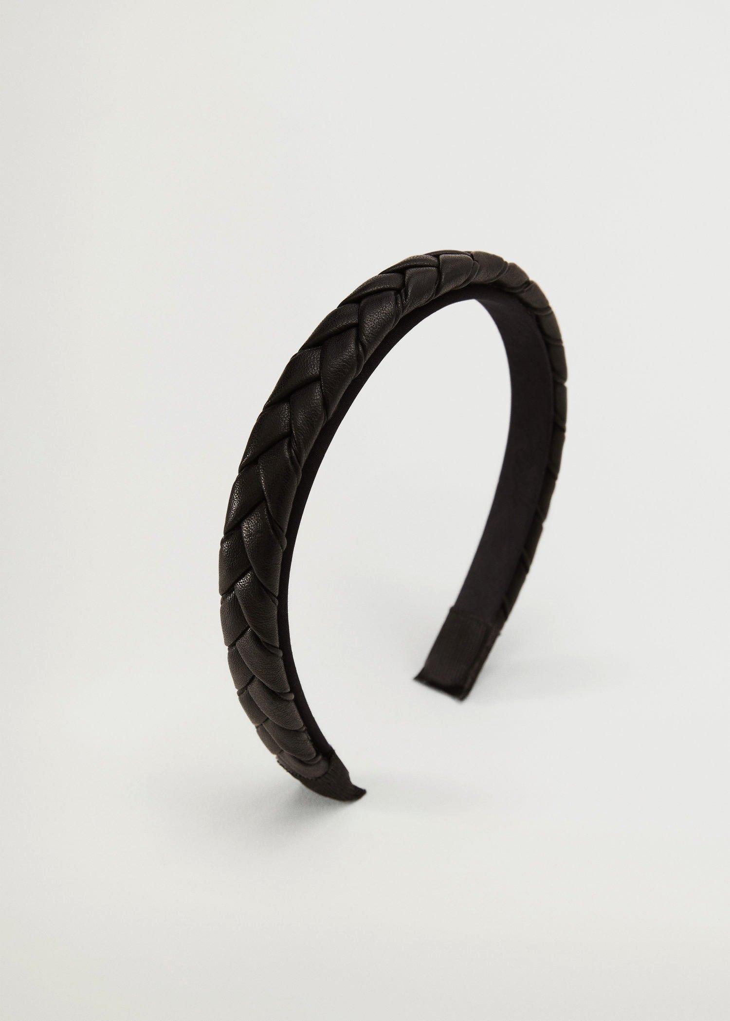 Black Braided Padded Headband, Kids Girl, , large image number 0