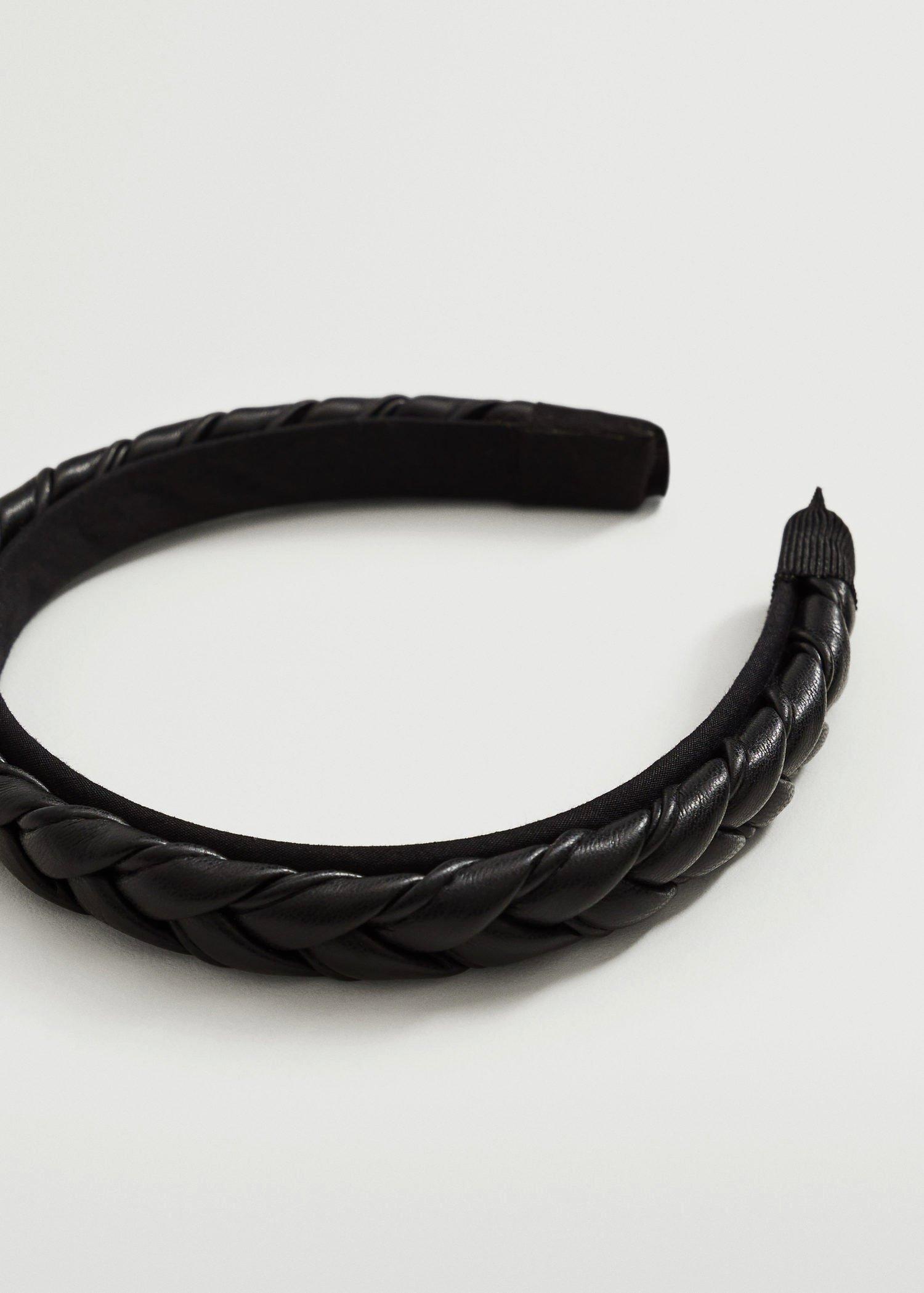 Black Braided Padded Headband, Kids Girl, , large image number 1