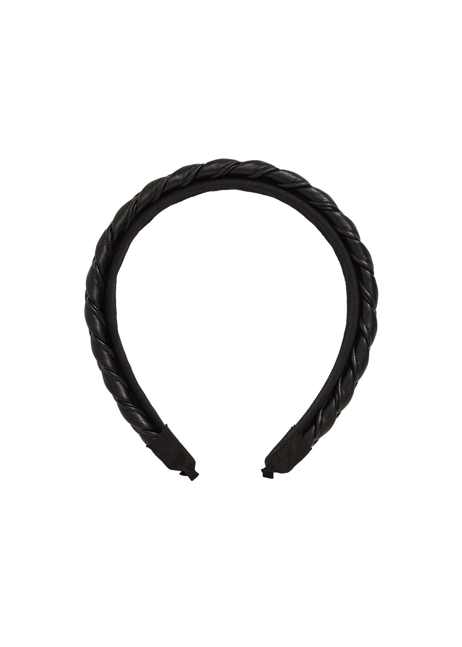 Black Braided Padded Headband, Kids Girl, , large image number 2