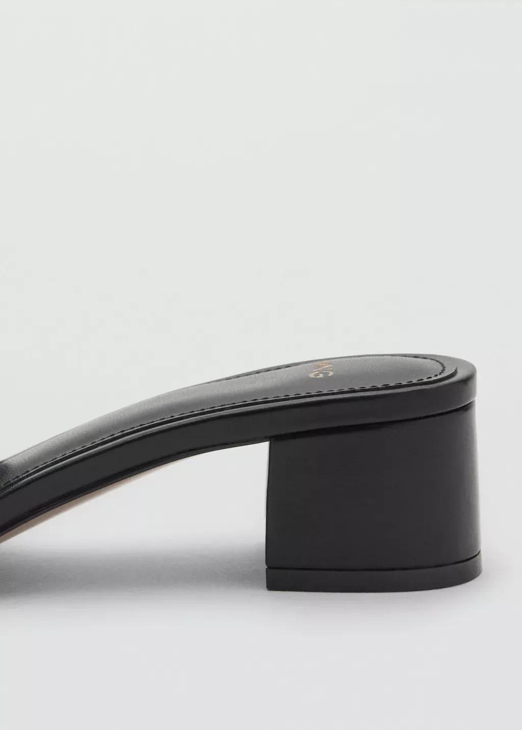 Black Block-Heel Sandals With Strap, , large image number 3