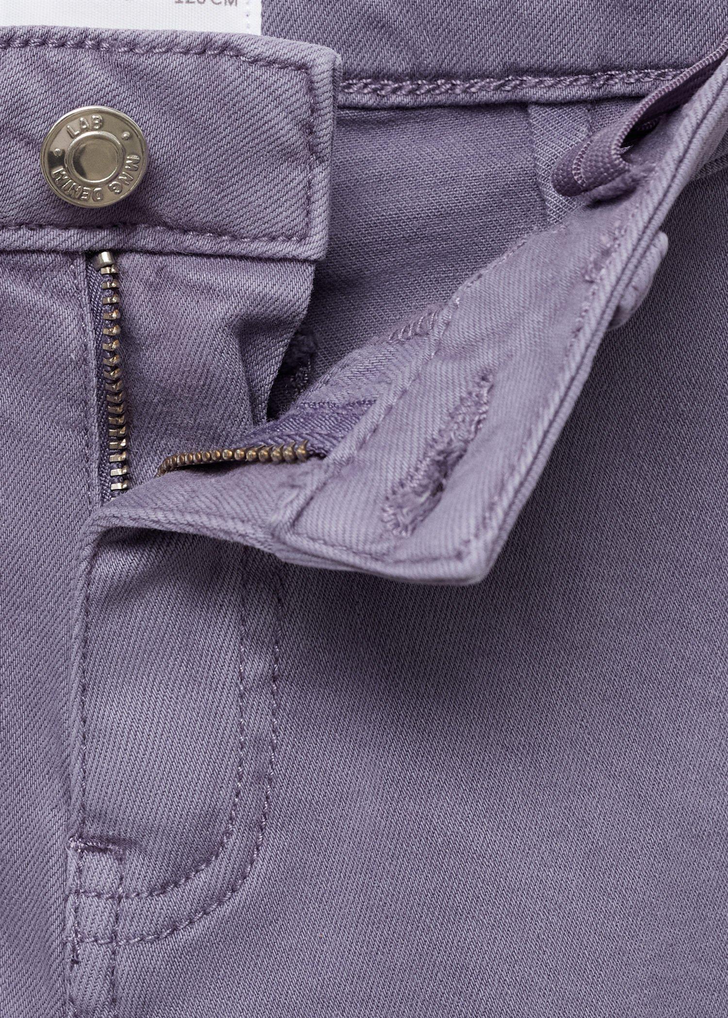 Purple Wideleg Low Frayed Hem Jeans, Medium Purple, large image number 5