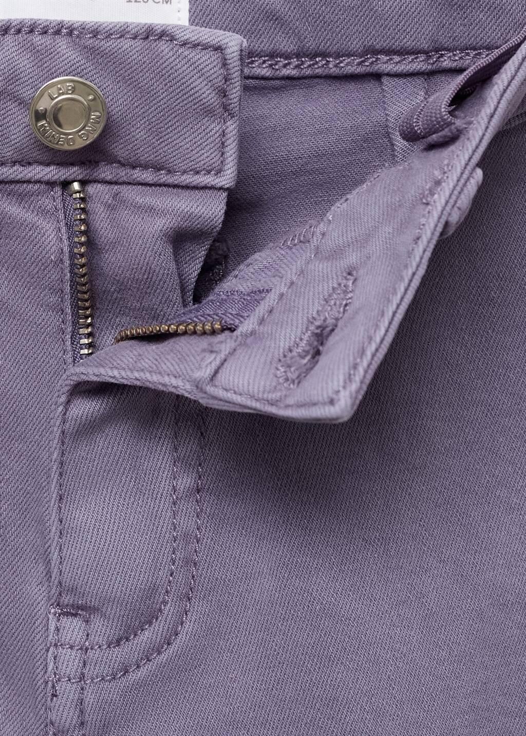 Purple Wideleg Low Frayed Hem Jeans, Medium Purple, large image number 6