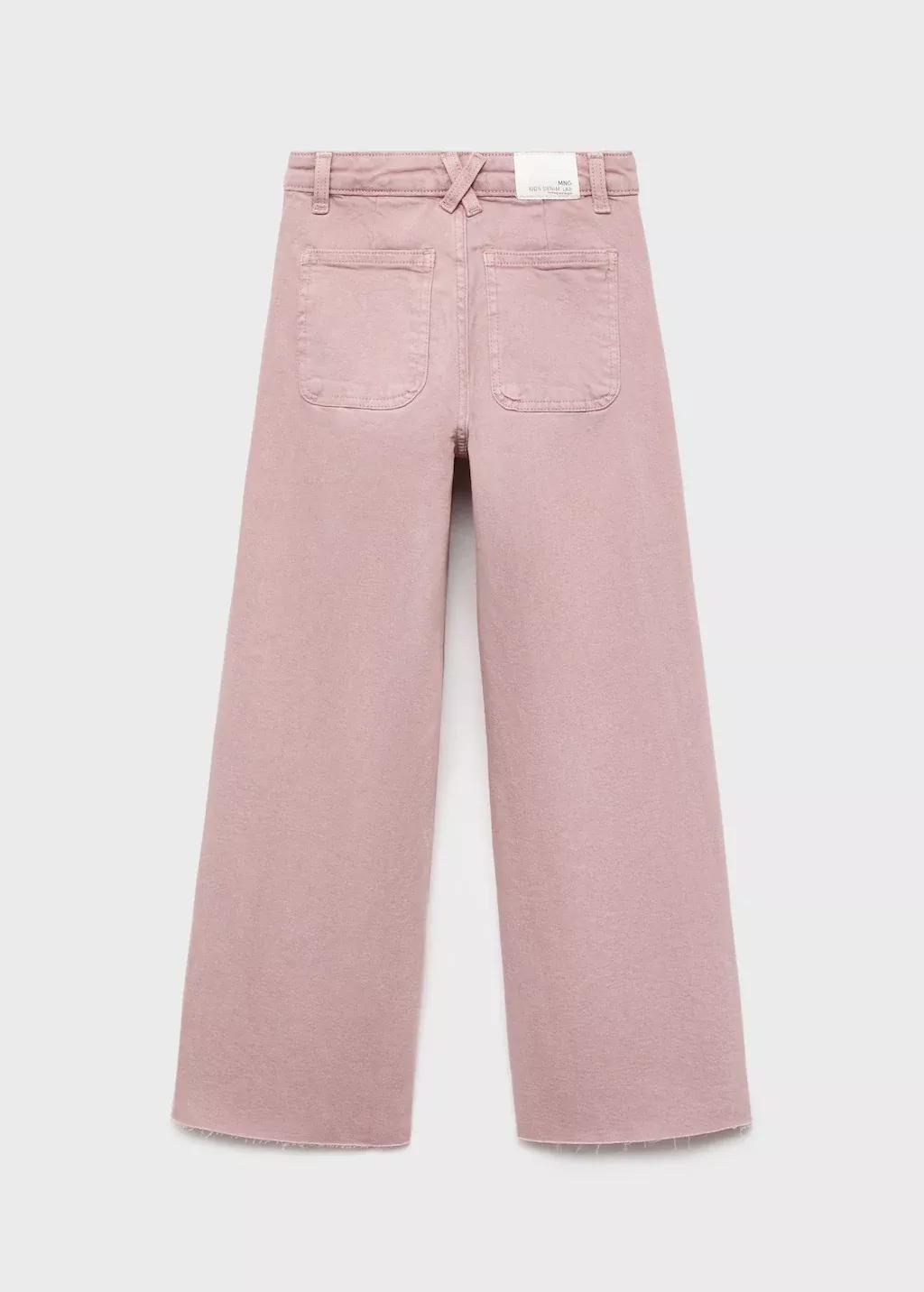 PINK Wideleg low frayed hem jeans, Kids Girl, , large image number 1