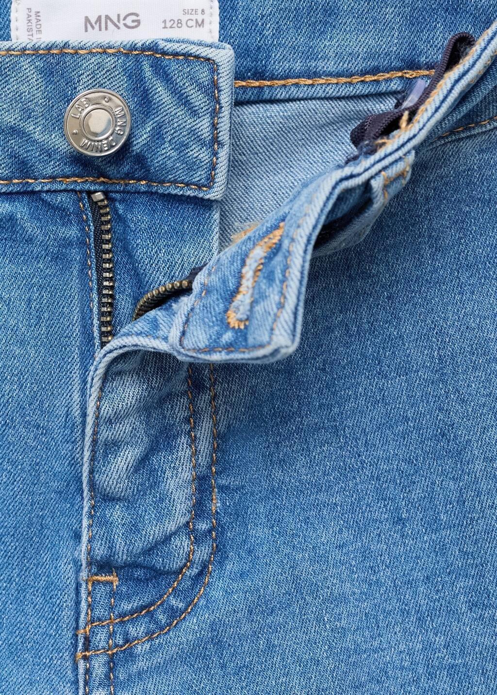 Blue Wideleg Low Frayed Hem Jeans, , large image number 6