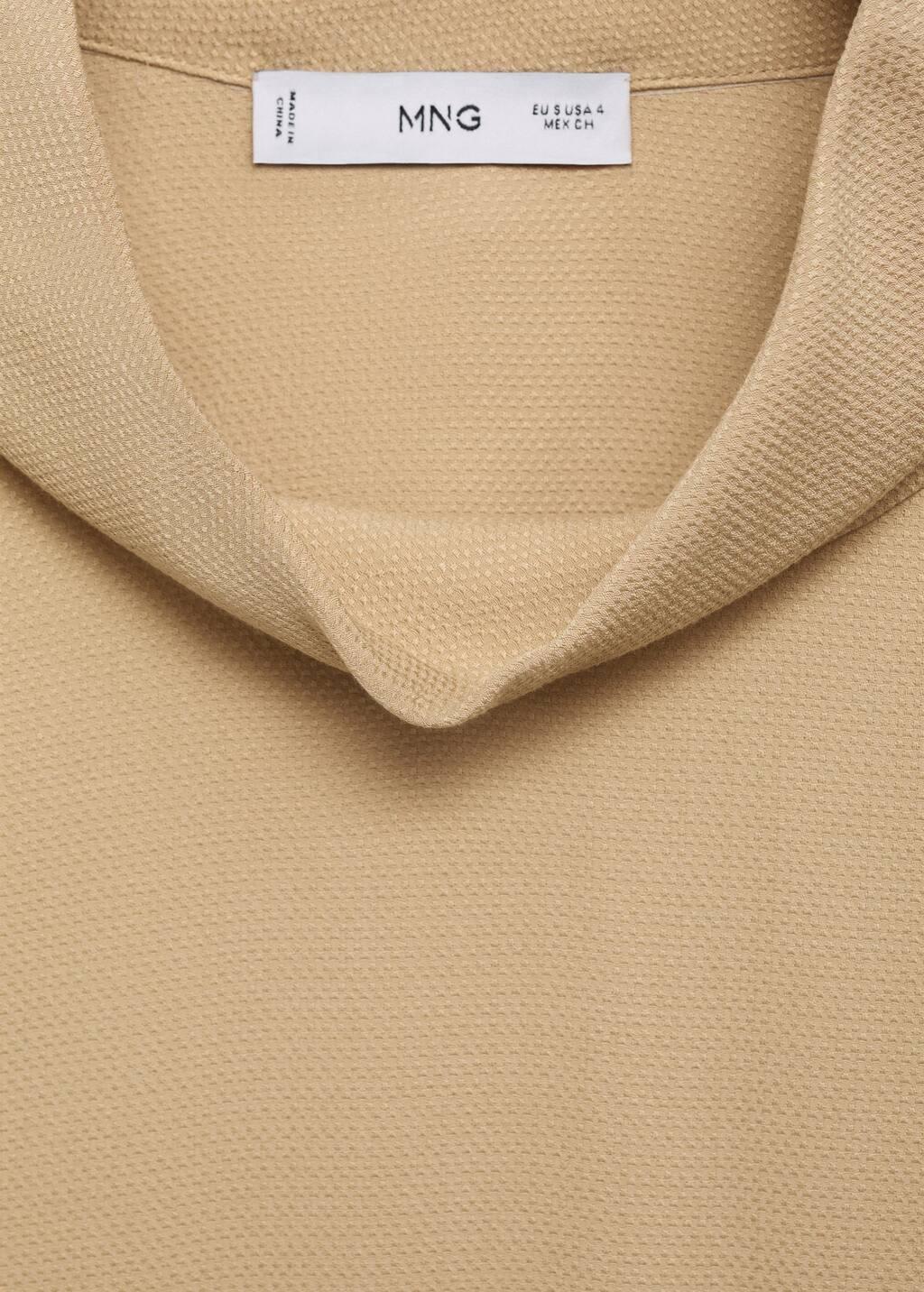 Beige Oversized Flowing Blouse, Light Beige, large image number 4