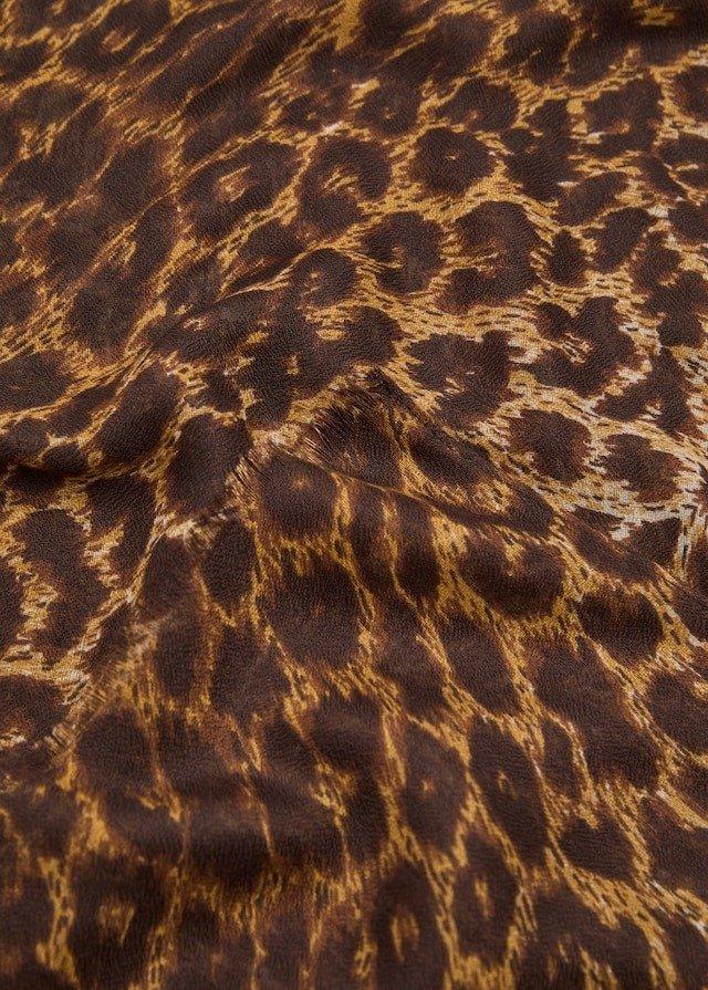 Brown Animal Print Scarf, Brown, large image number 0