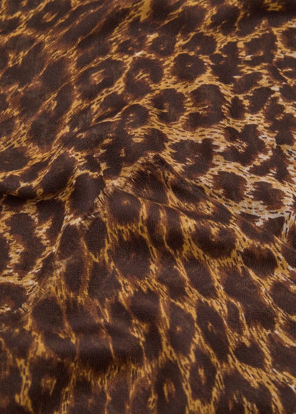 Brown Animal Print Scarf, 0201_30, large image number 2