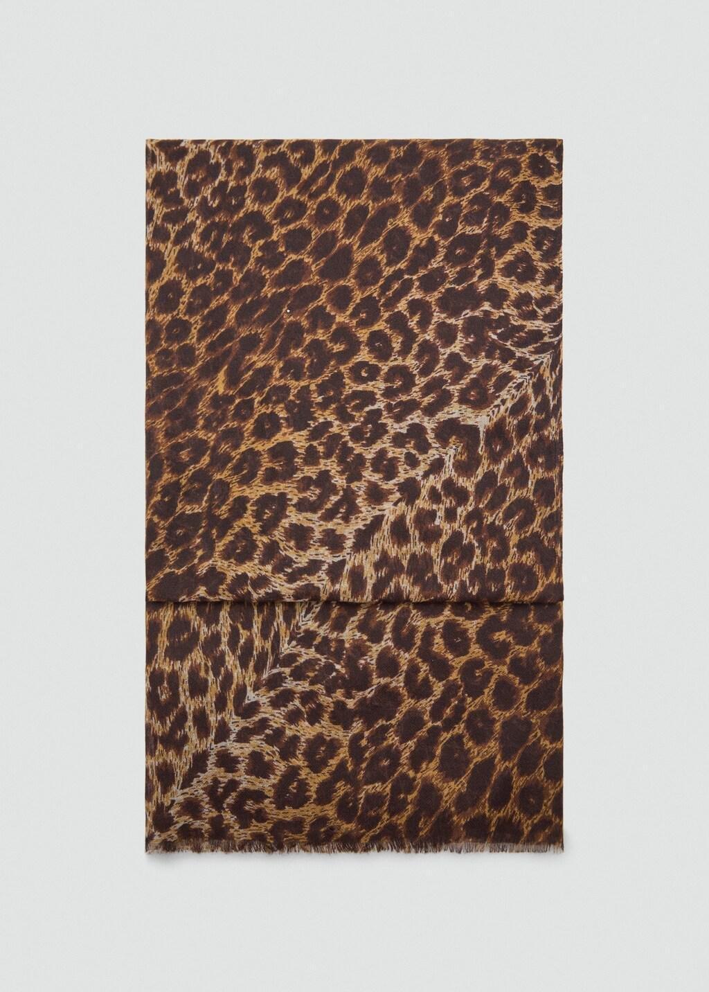 Brown Animal Print Scarf, 0201_30, large image number 3