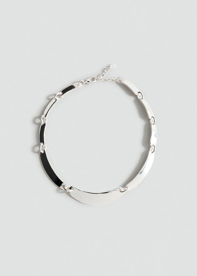 Silver Metal Plate Necklace, , medium
