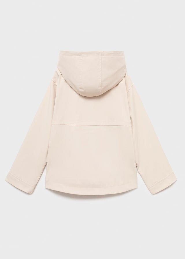 Beige Raincoat Hooded Jacket, Kids Girls, , large image number 2