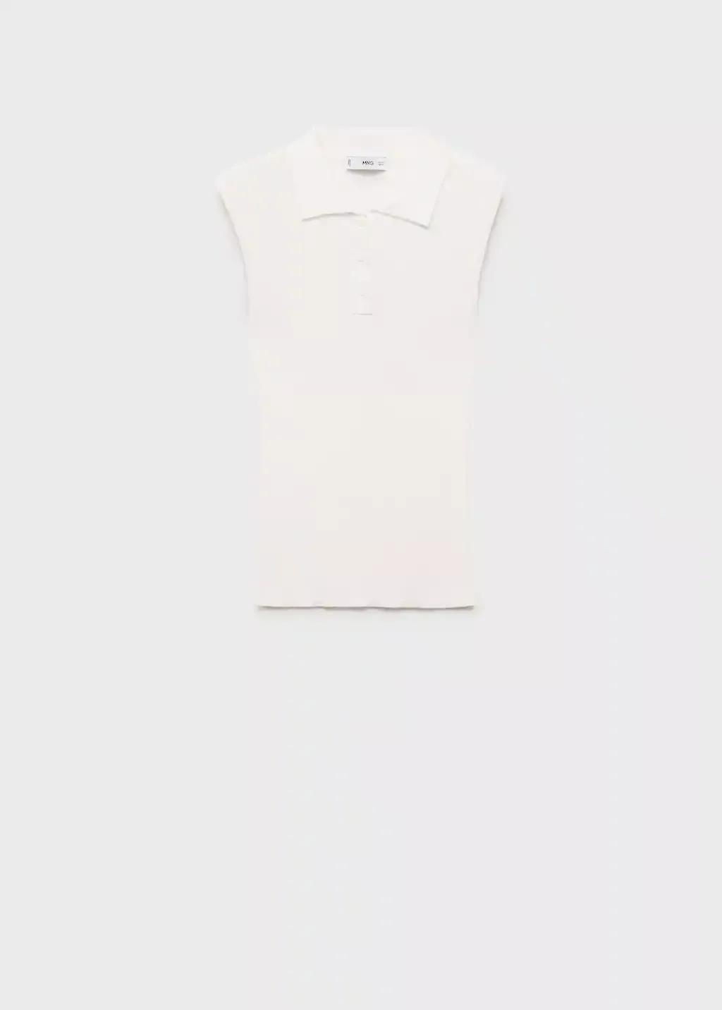 White Polo-Neck Knitted Top, , large image number 0