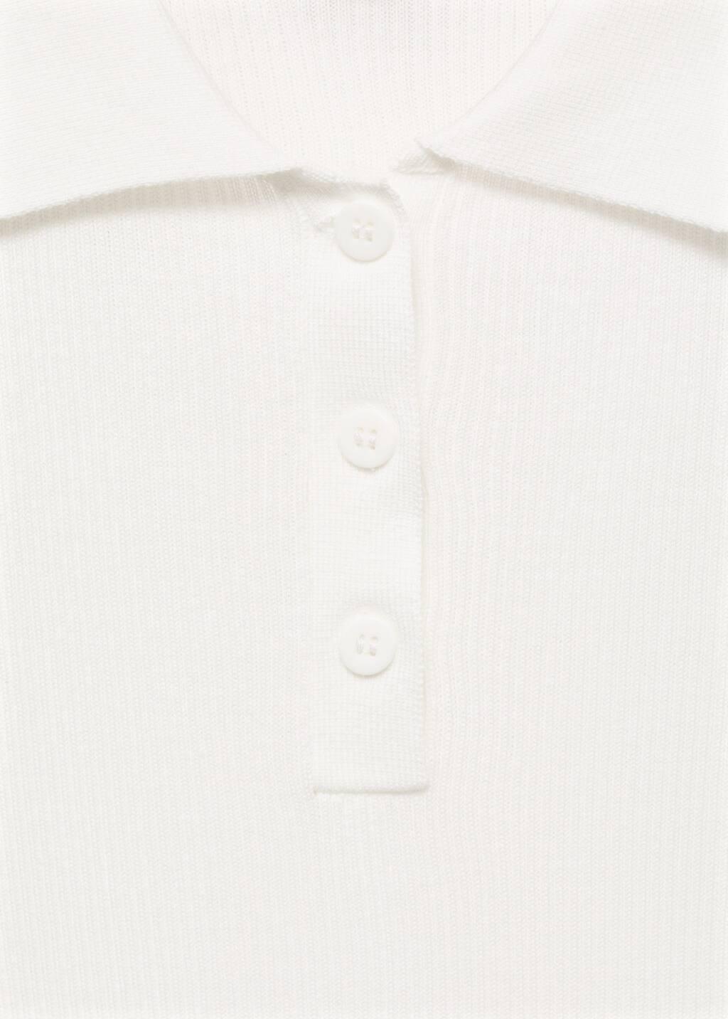 White Polo-Neck Knitted Top, White, large image number 2