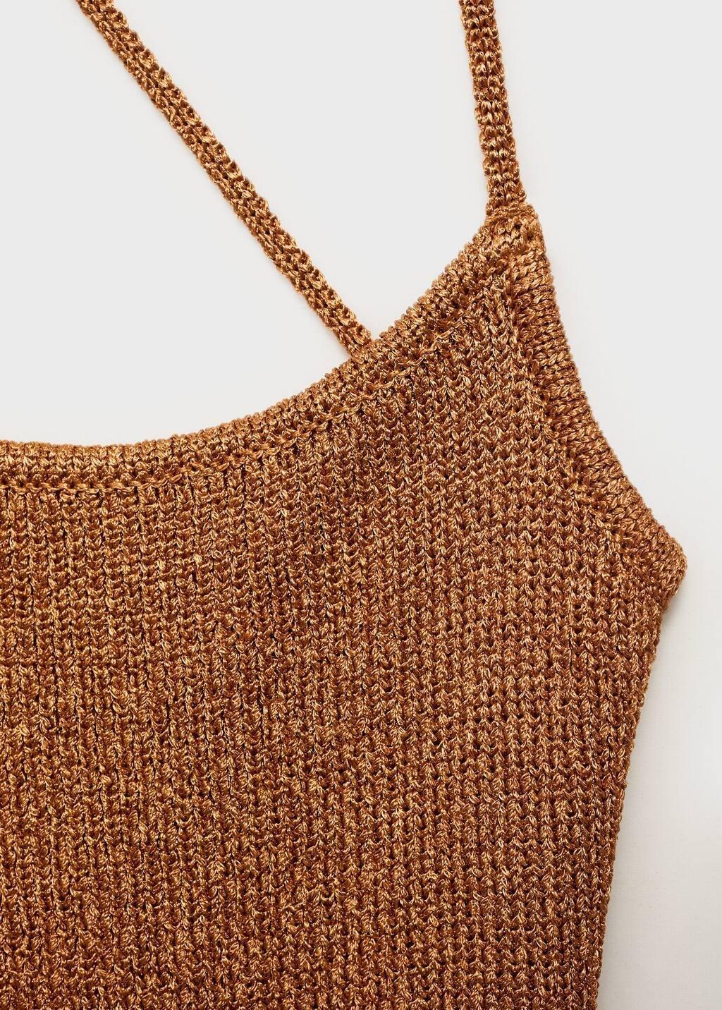 Copper Lurex Dress With Crossed Back, Rust - Copper, large image number 6