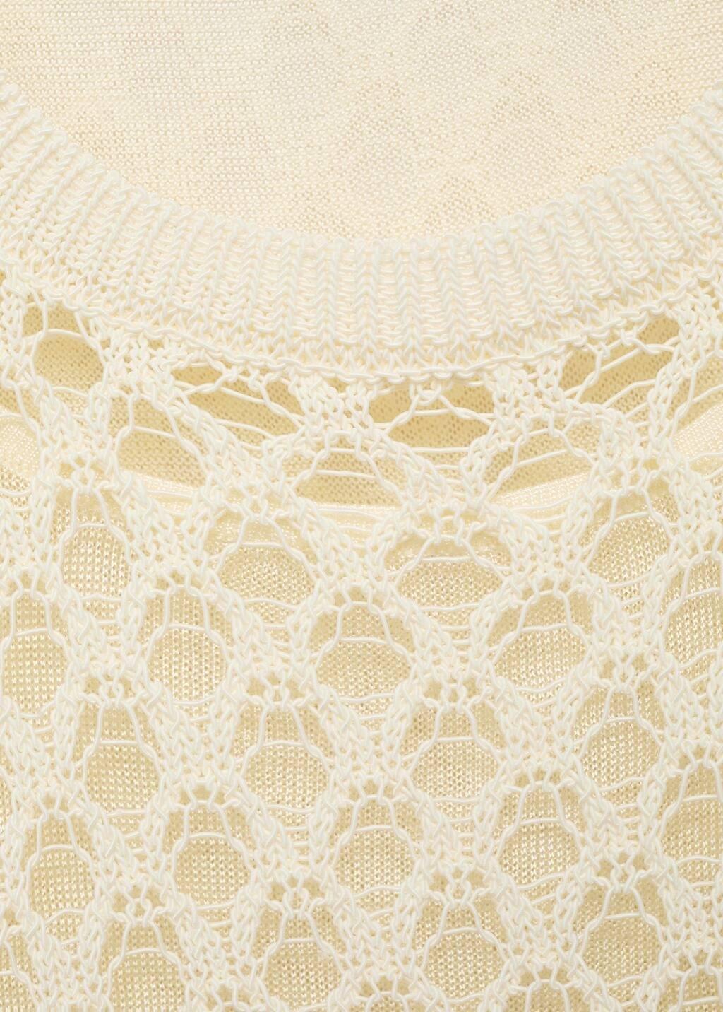Beige Crochet Top With Straps, , large image number 2